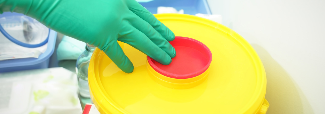 stock photo container for hazardous waste in hospital 206355328b